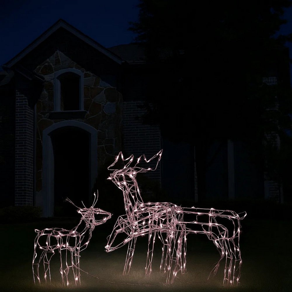 Meyi 3pc Outdoor Reindeer Family Christmas Decoration, 229 Warm White LEDs -BM325632