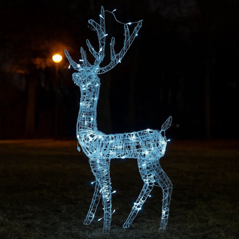 Outdoor Reindeer Christmas Decoration, 140 Cool White LED Lights -BM325633