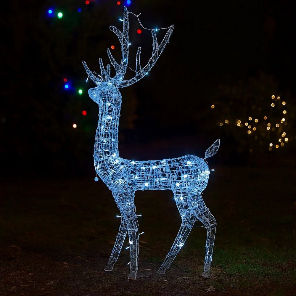 Outdoor Reindeer Christmas Decoration, 140 Cool White LED Lights -BM325633