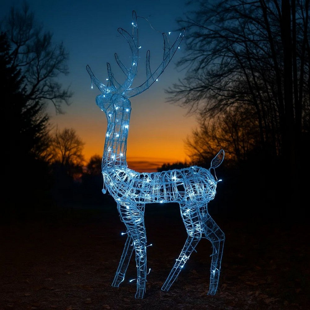 Outdoor Reindeer Christmas Decoration, 140 Cool White LED Lights -BM325633