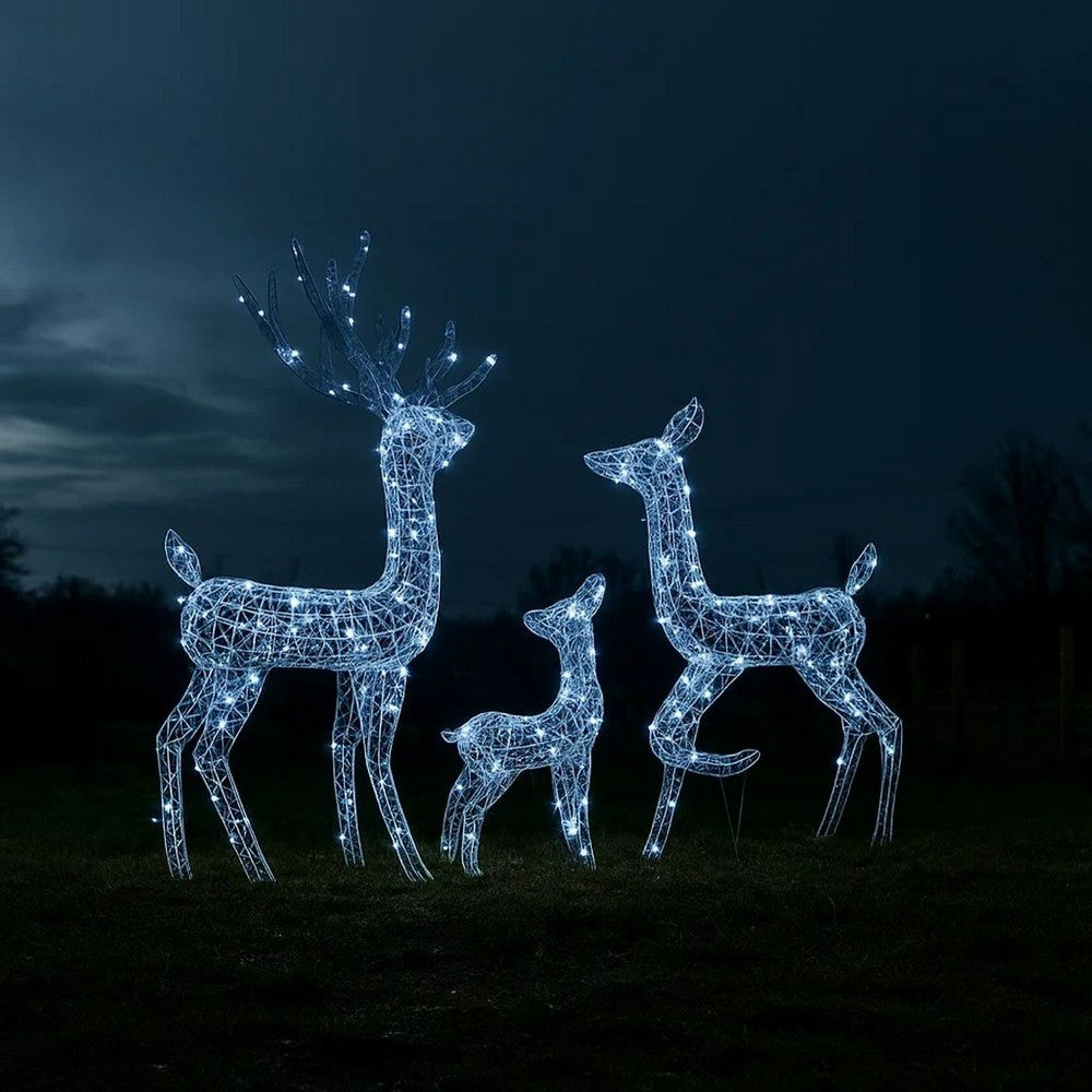 Meyi 3pc Outdoor Reindeer Family Christmas Decor, 300 Cool White LEDs -BM325634