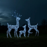 Meyi 3pc Outdoor Reindeer Family Christmas Decor, 300 Cool White LEDs -BM325634