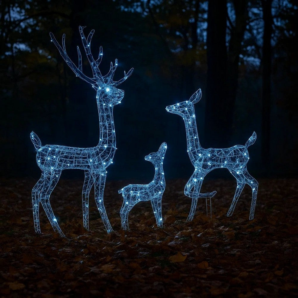 Meyi 3pc Outdoor Reindeer Family Christmas Decor, 300 Cool White LEDs -BM325634