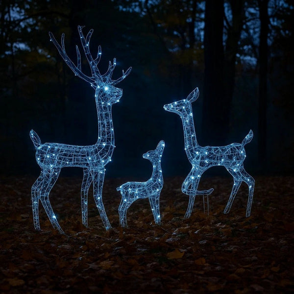 Meyi 3pc Outdoor Reindeer Family Christmas Decor, 300 Cool White LEDs -BM325634