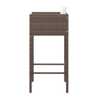 4pc Outdoor Barstool Chair Set, White Cushion, Brown Rattan, 30 Inch -BM325636