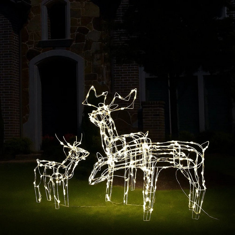 Meyi 3pc Outdoor Reindeer Family Christmas Decor, 229 Cool White LED -BM325637