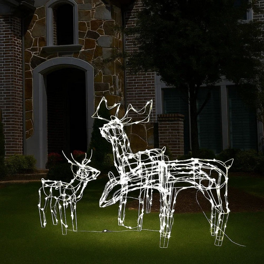Meyi 3pc Outdoor Reindeer Family Christmas Decor, 229 Cool White LED -BM325637