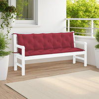 Claire Outdoor Cushion for Bench, Button Tufted Red Fabric, 71 Inch -BM325652