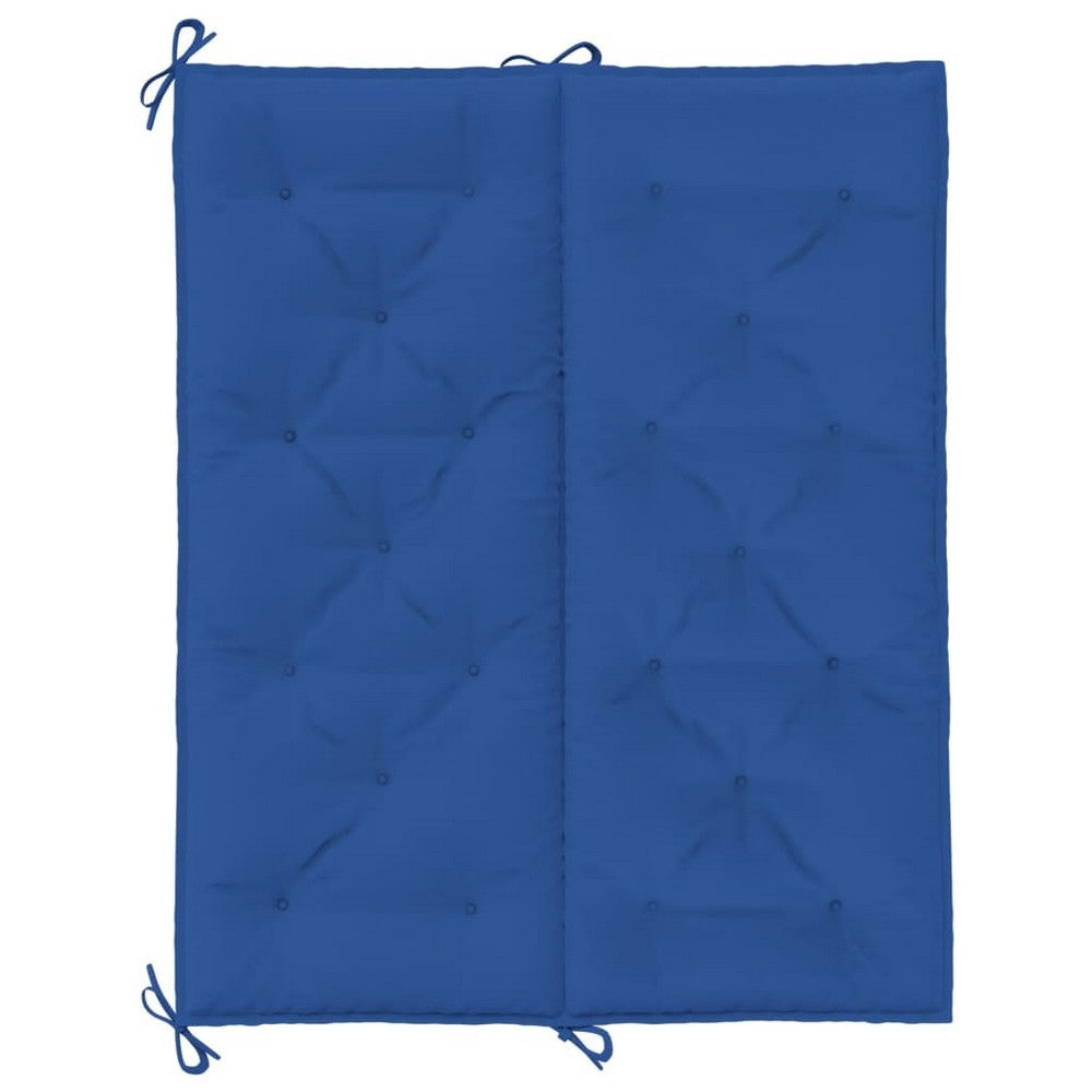 Claire Outdoor Cushion for Bench, Button Tufted Blue Fabric, 47 Inch -BM325653