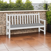 Claire Outdoor Cushion for Bench, Button Tufted Gray Fabric, 59 Inch -BM325654
