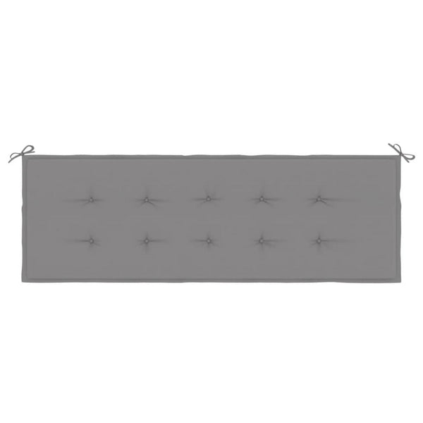Claire Outdoor Cushion for Bench, Button Tufted Gray Fabric, 59 Inch -BM325654