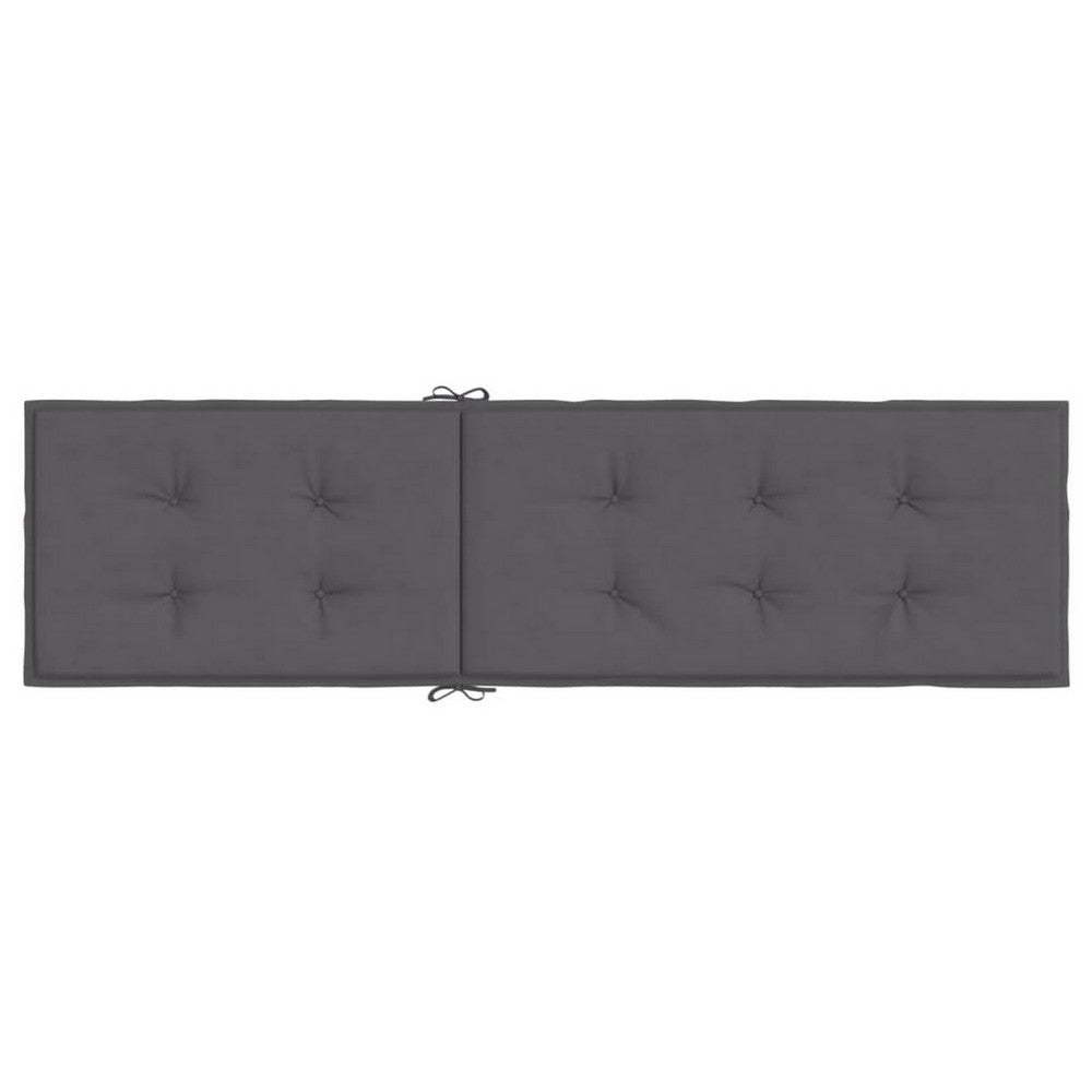 Outdoor Cushion for Lounge Chair, Tufted Dark Gray Oxford Fabric -BM325715