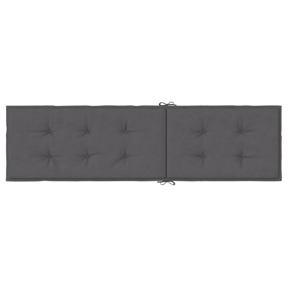 Outdoor Cushion for Lounge Chair, Tufted Dark Gray Oxford Fabric -BM325715