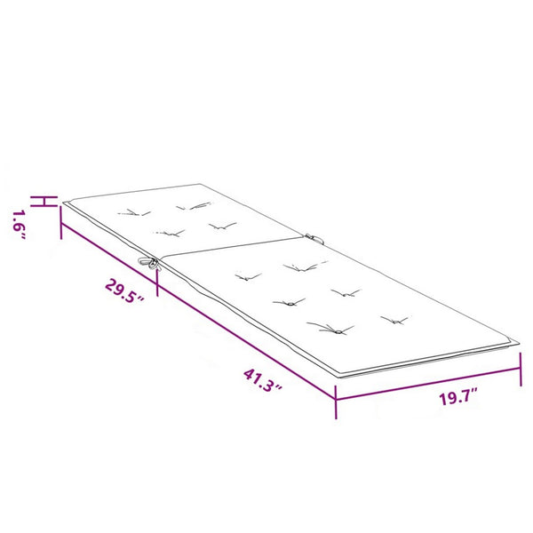 Outdoor Cushion for Lounge Chair, Tufted Dark Gray Oxford Fabric -BM325715