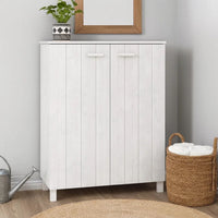 Accent Shoe Cabinet, 2 Doors, Farmhouse White Pine Wood -BM325718