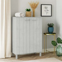 Accent Shoe Cabinet, 2 Doors, Farmhouse White Pine Wood -BM325718