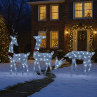Garden 3pc Reindeer Christmas Decoration, 90 LEDs, Cool White Lights -BM325726