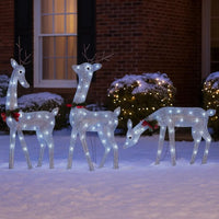 Garden 3pc Reindeer Christmas Decoration, 90 LEDs, Cool White Lights -BM325726