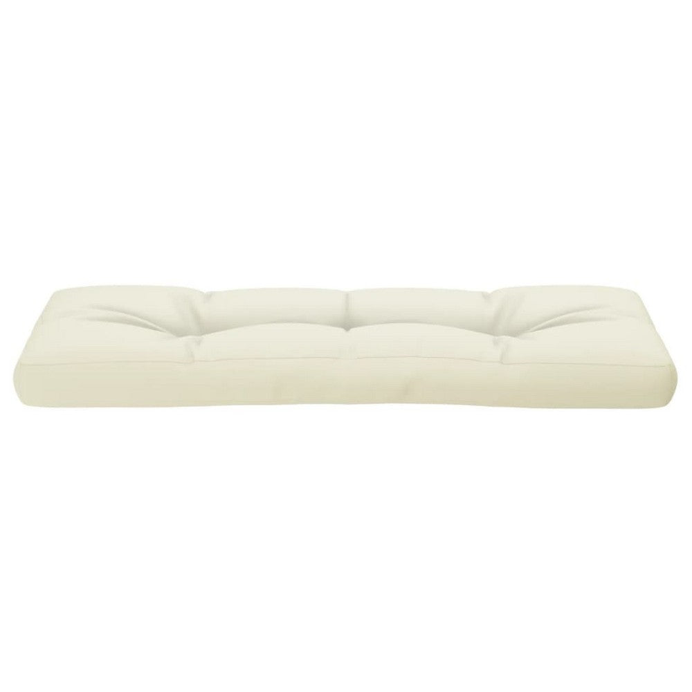 Moni Outdoor Cushion for Bench, Deep Tufted, White Fabric, 47 Inch -BM325734