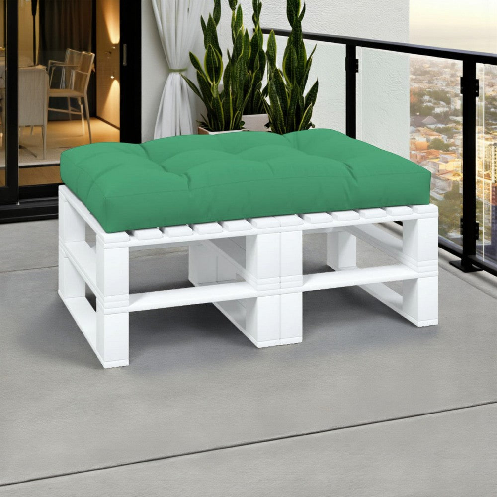 Moni Outdoor Cushion for Bench, Tufted Design, Green Fabric, 47 Inch -BM325735
