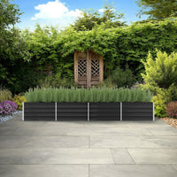 Raised Garden Flower Bed, 32x126, Rectangular Black Galvanized Steel -BM325753