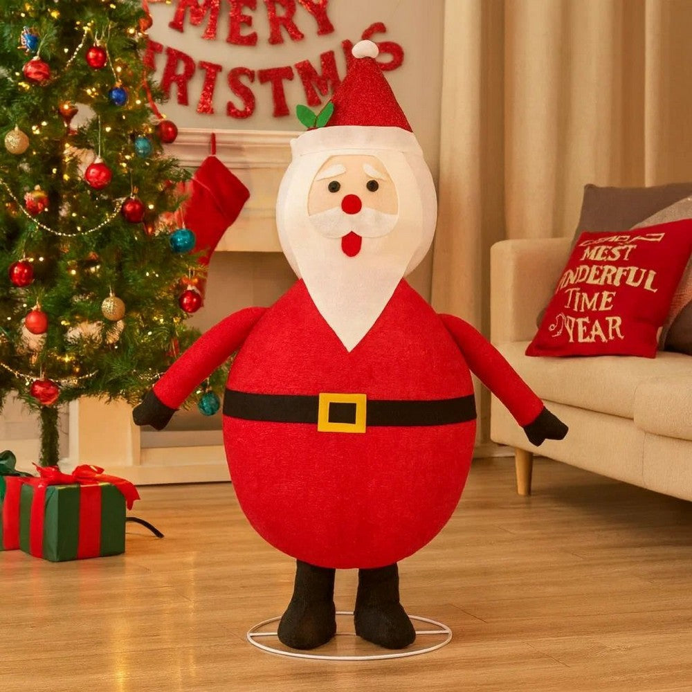 Mani Christmas Decor 3 ft Santa Clause, 120 LED Lights, White and Red -BM325759