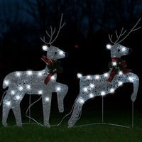 Outdoor 40 LED Light Reindeer Christmas Decoration Set of 2, Metal -BM325768