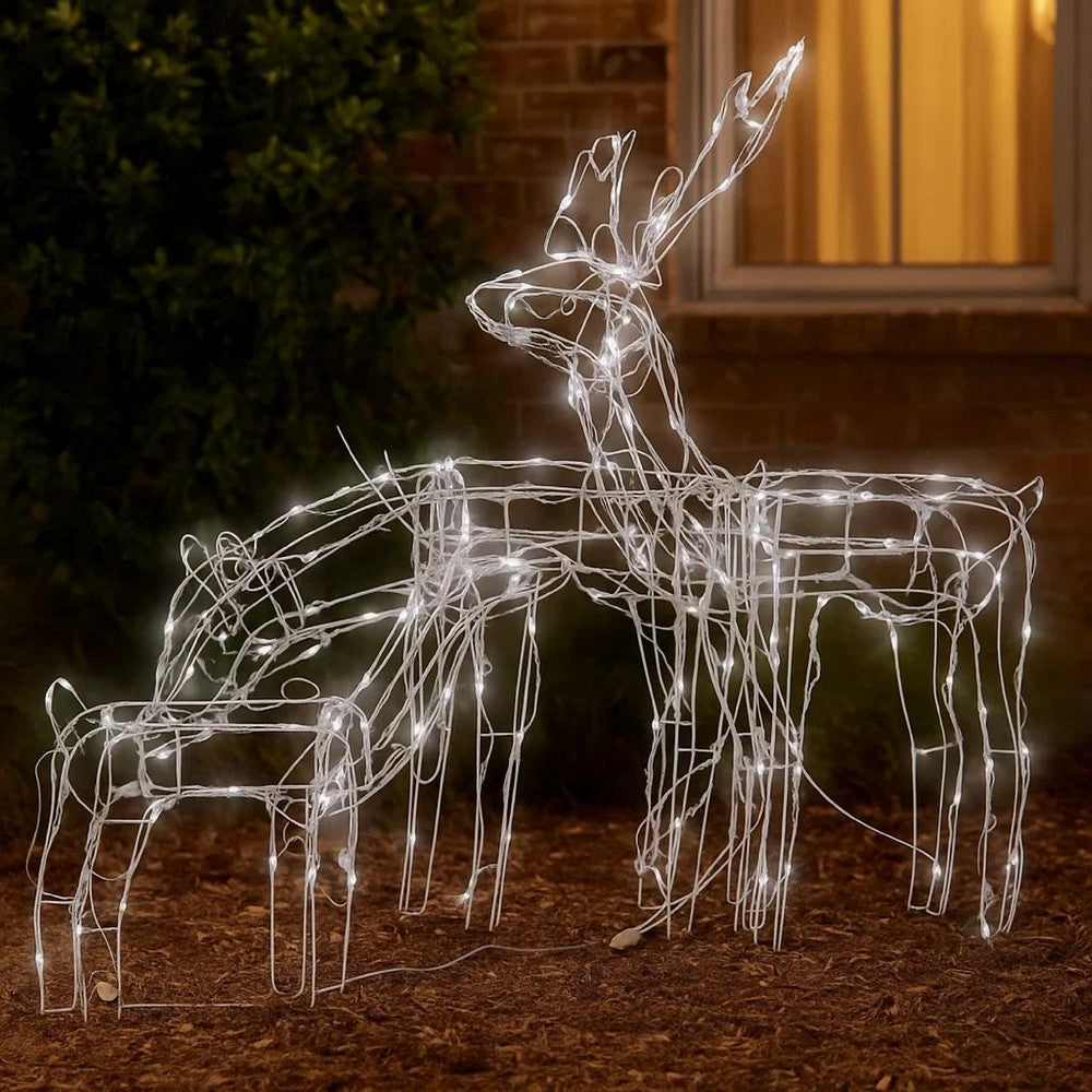 Outdoor 299 LED Lit Christmas Reindeer Family 3pc Set, Multicolor -BM325771