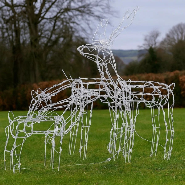 Outdoor 299 LED Lit Christmas Reindeer Family 3pc Set, Multicolor -BM325771