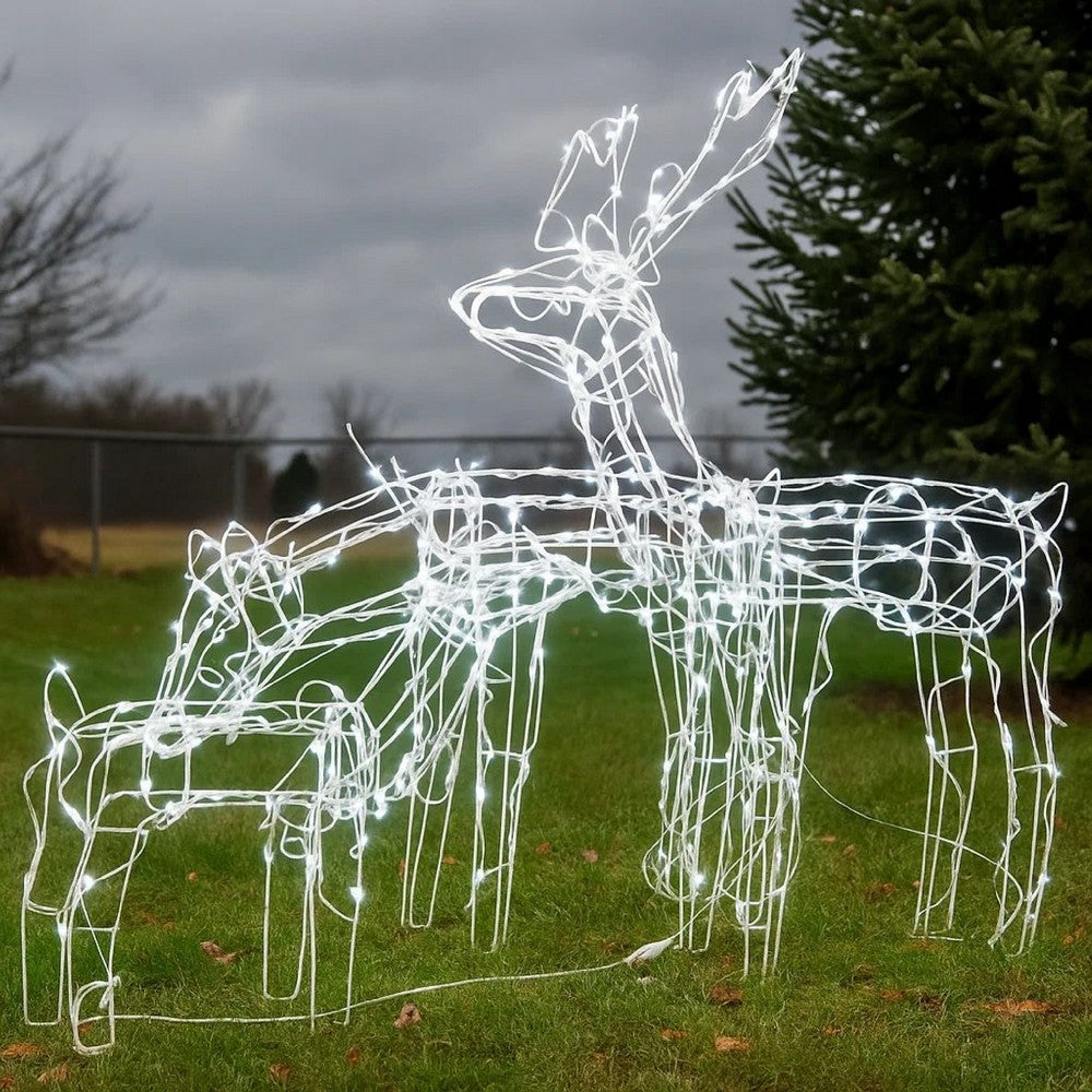 Outdoor 299 LED Lit Christmas Reindeer Family 3pc Set, Multicolor -BM325771