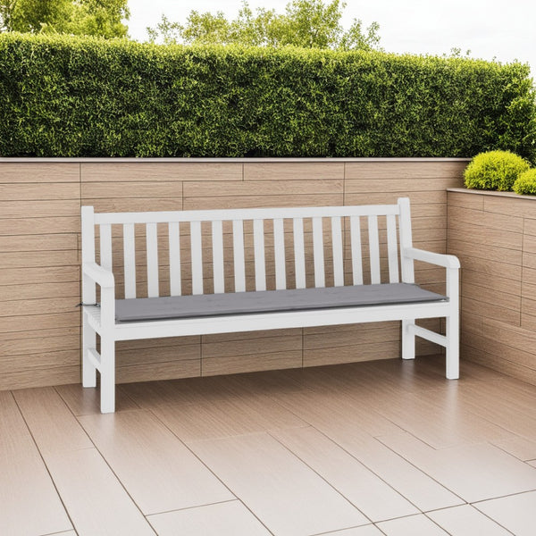 Claire Outdoor Cushion for Bench, Gray Fabric, Non Slip Ropes, 71 Inch -BM325811