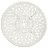 Patio Breakfast Table, 31 Inch Round Top, Lattice White Aluminium -BM325822