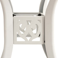 Patio Breakfast Table, 31 Inch Round Top, Lattice White Aluminium -BM325822