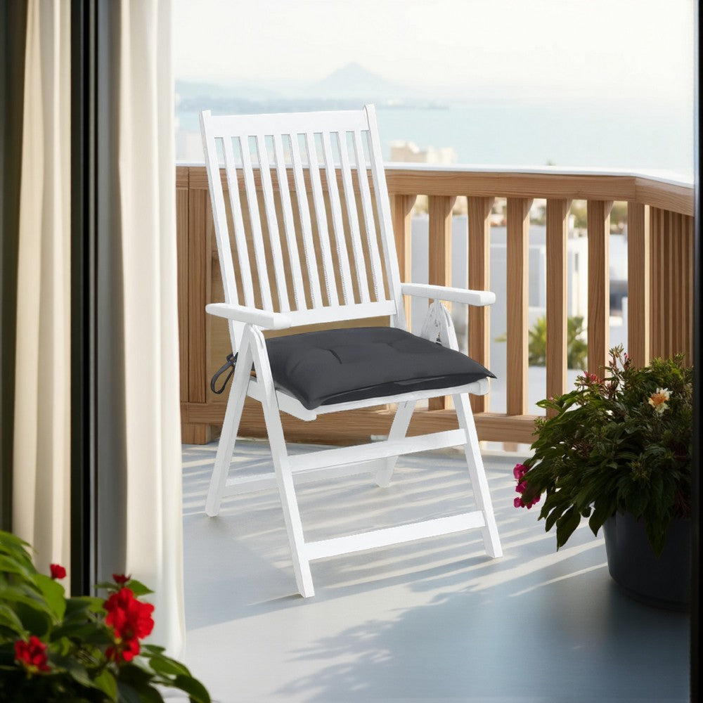 Zia 4pc Outdoor Cushions for Chair, Tufted Dark Gray Oxford Fabric -BM325825