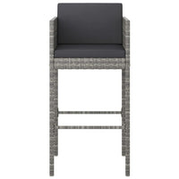 Lexy Outdoor Barstool Chairs Set of 4, Black Fabric and Gray Rattan -BM325829