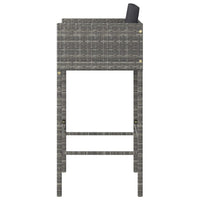 Lexy Outdoor Barstool Chairs Set of 4, Black Fabric and Gray Rattan -BM325829