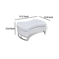 Coffee Table, Contemporary Rotating Storage Design, 32 Inch White -BM325840
