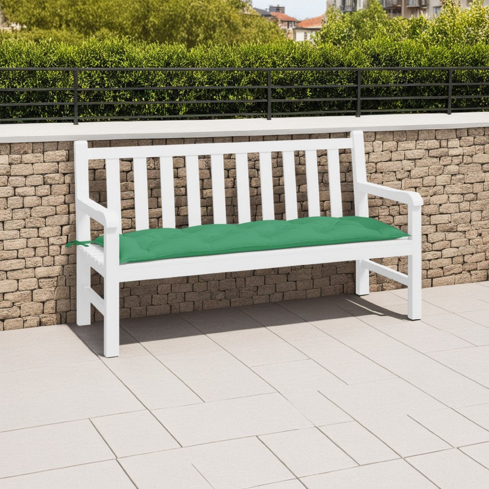 Outdoor Cushion for Bench, 59 Inch Tufted Stitch Green Oxford Fabric -BM325883