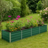 Outdoor Raised Garden Flower Bed, 126 Inch Green Galvanized Steel -BM325902
