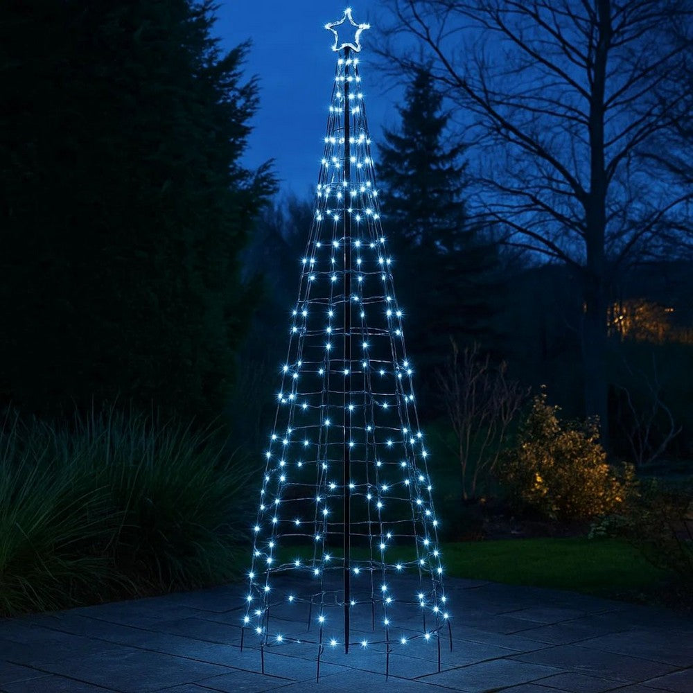 118 Inch Outdoor Cone Christmas Tree Light, 570 Cool White LEDs -BM325906