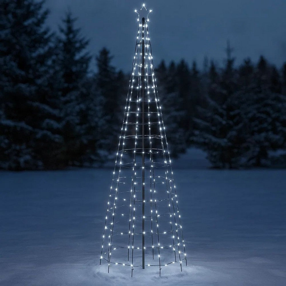 118 Inch Outdoor Cone Christmas Tree Light, 570 Cool White LEDs -BM325906