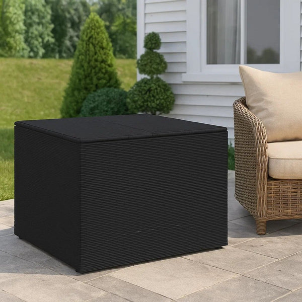Outdoor Storage Box, Water Resistant Inner Bag 32 Inch Black PE Rattan -BM325907