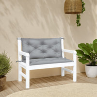 Claire Outdoor Cushion for Bench Set of 2, 39in Gray Tufted Oxford -BM325915