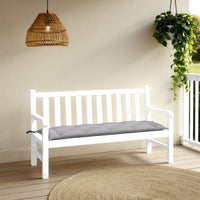 Claire Outdoor Cushion for Bench w Tie Ropes, 59in Gray Tufted Oxford -BM325916