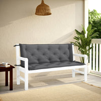 Claire Outdoor Cushion for Bench, 59 Inch, Dark Gray Tufted Oxford -BM325919