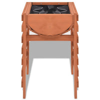 Outdoor Planter with Standing Slatted Design, Natural Brown Fir Wood -BM325927