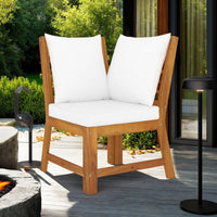 Outdoor Modular Sectional Corner Sofa Wedge Seat, Slatted Acacia Wood -BM325935