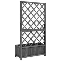 Madie Outdoor Garden Planter, Trellis Design, 53 Inch Black Fir Wood -BM325955