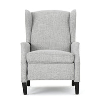 Nora Manual Recliner Lounge Chair, Wingback, Nailhead Trim, Gray -BM325977