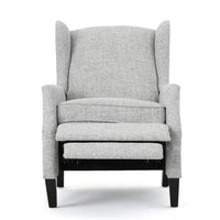 Nora Manual Recliner Lounge Chair, Wingback, Nailhead Trim, Gray -BM325977